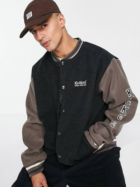 Kickers varsity jacket in brown