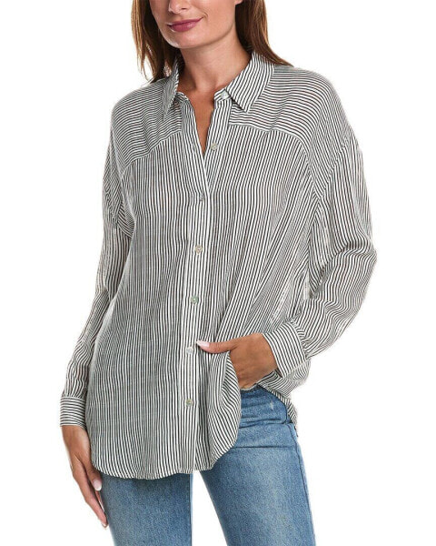 Saltwater Luxe Striped Shirt Women's Black L