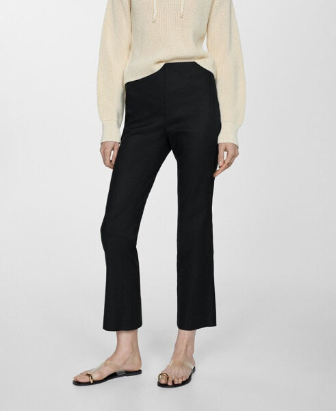 Women's Linen Flare Trousers