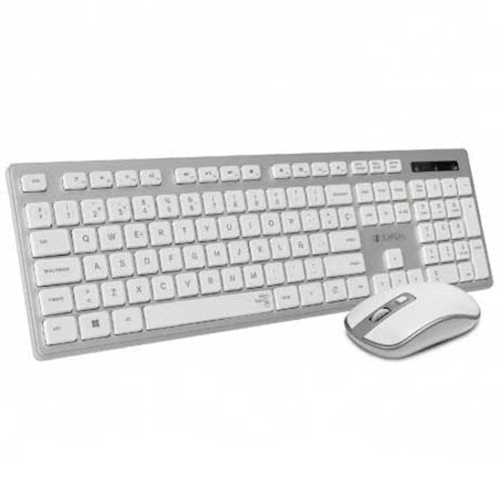 Клавиатура и беспроводная мышь Subblim SUBKBW-CEKE10 Серебряный ABS Испанская Qwerty