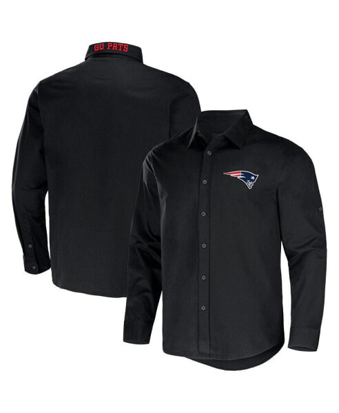 Men's NFL x Darius Rucker Collection by Black New England Patriots Convertible Twill Long Sleeve Button-Up Shirt