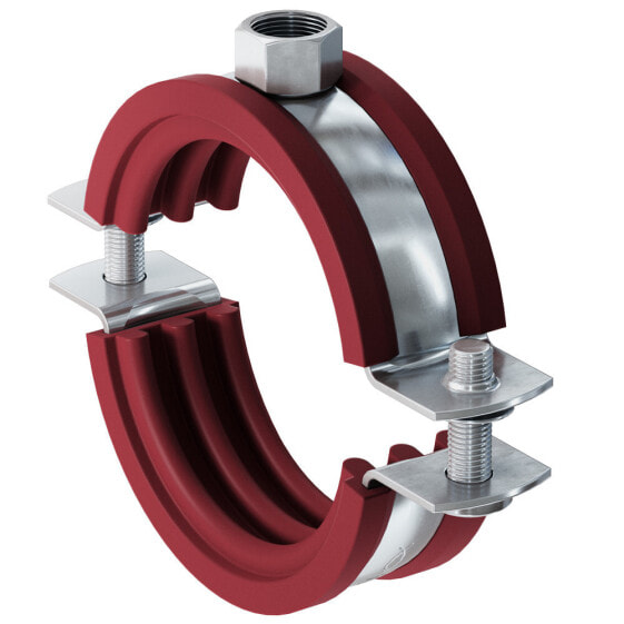 fischer FRSH - Pipe clamp - Steel - Red,Stainless steel - 32 - 37 mm - 80 mm - 59 mm