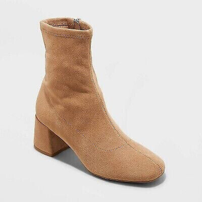 Women's Dolly Ankle Boots - A New Day Tan 6.5