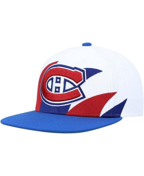 Men's White, Blue Montreal Canadiens Vintage-Like Sharktooth Snapback Hat