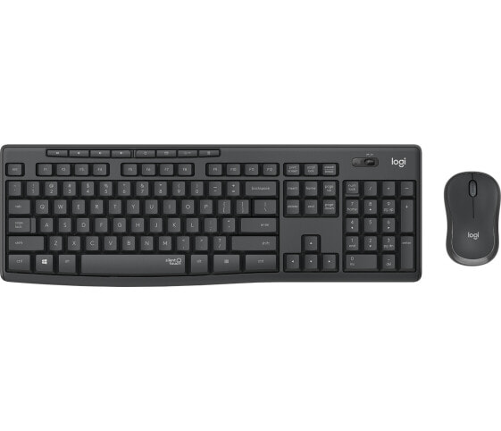 Logitech MK295 Silent Wireless Combo - Full-size (100%) - RF Wireless - Graphite - Mouse included