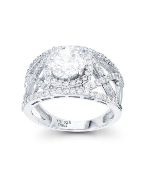 Cubic Zirconia Criss Cross Ring