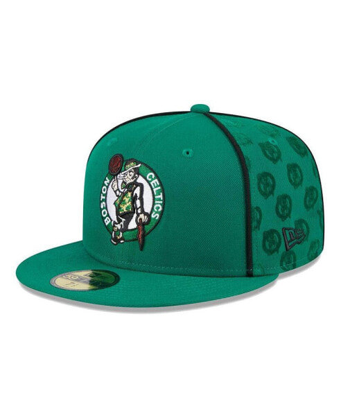 Men's Kelly Green Boston Celtics Piped and Flocked 59Fifty Fitted Hat