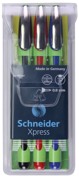 Schneider Schreibgeräte Edding Xpress - Black,Blue,Red - Bold - Multicolor - Round - Water-based ink - 0.8 mm