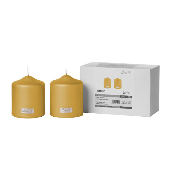 2er Set metallic Stumpenkerze CANDLE