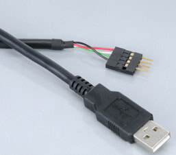 Akasa 0.4m USB (A), 0.4 m, USB A, Black