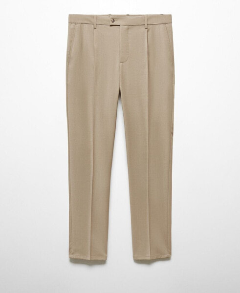 Men's Pleat Detail Wool Pants