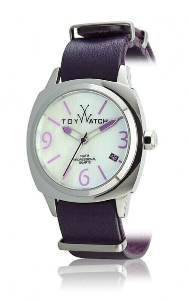 Toy Watch Unisex Men's Women's 'The Icon' Amethyst Leather Mother of Pearl Watch