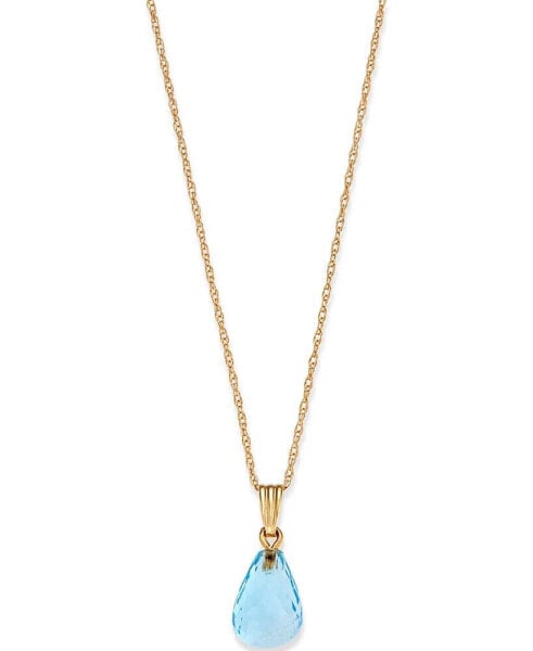 Macy's blue Topaz Briolette 18" Pendant Necklace (4 ct. t.w.) in 14k Gold (Also in Peridot & Citrine)