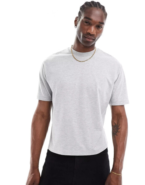 ASOS DESIGN essential relaxed boxy t-shirt in grey marl