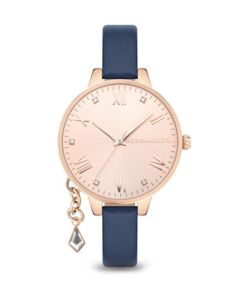 Часы BCBGMAXAZRIA Genuine Leather Blue Watch 32mm