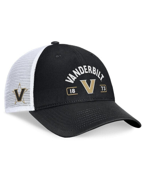 Men's Black/White Vanderbilt Commodores Free Kick Trucker Adjustable Hat