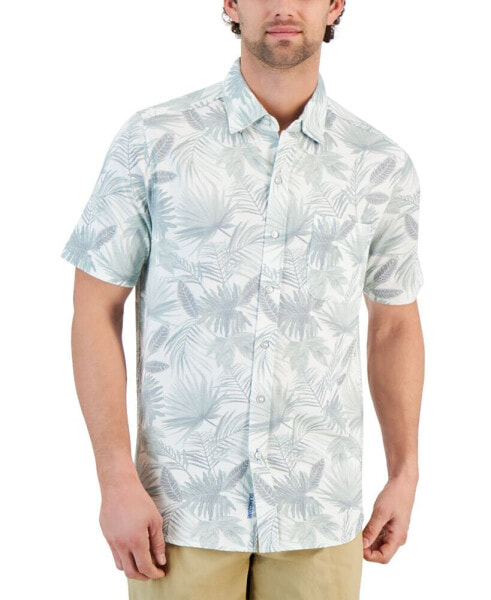 Men's San Lucio Fallen Fronds IslandZone® Moisture-Wicking Printed Button-Down Shirt