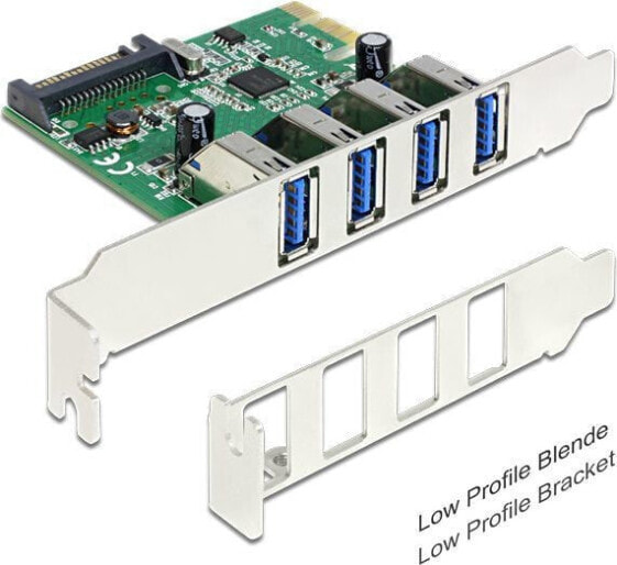 Kontroler Delock PCIe 2.0 x1 - 4x USB 3.0 (89360)