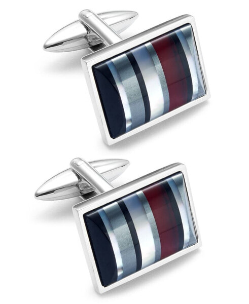 Sutton by Men's Stainless Steel Striped Cuff Links
