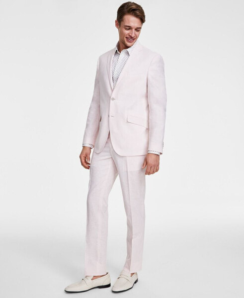 Men's Slim-Fit Stretch Linen Solid Suit