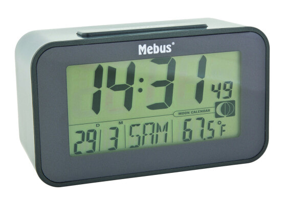 Mebus 51460 - Digital alarm clock - Anthracite - F,°C - LCD - 2 lines - 120 mm