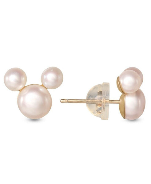 Children's Cultured Freshwater Pearl Mouse Stud Earrings in 14k Gold