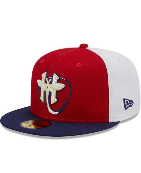 Головной убор New Era бейсбольная кепка Harrisburg Senators Marvel x Minor League 59FIFTY для мужчин, красная/синяя