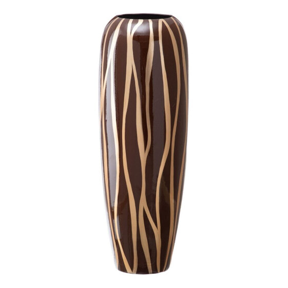 Vase 21 x 21 x 58,5 cm Zebra Ceramic Golden Brown