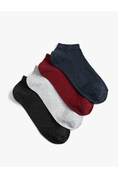 Basic 4'lü Patik Çorap Seti Çok Renkli
