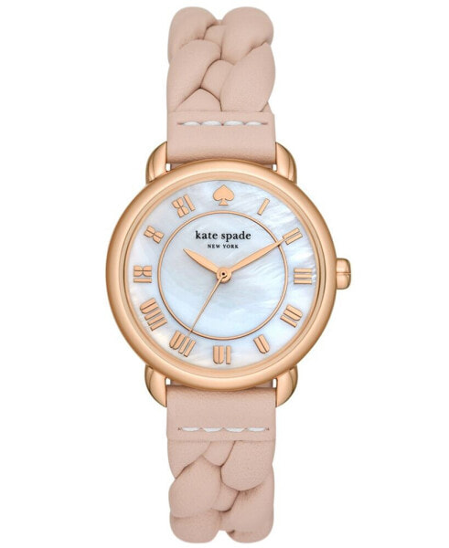 Women's Lily Avenue Three Hand Pink Leather Watch 34mm