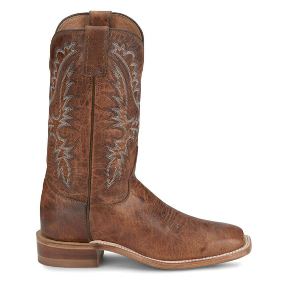 Justin Boots Peyton Wide Embroidered Square Toe Cowboy Womens Brown Casual Boot