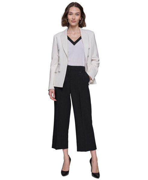 Women's Peak-Lapel Faux-Double-Breasted Jacket