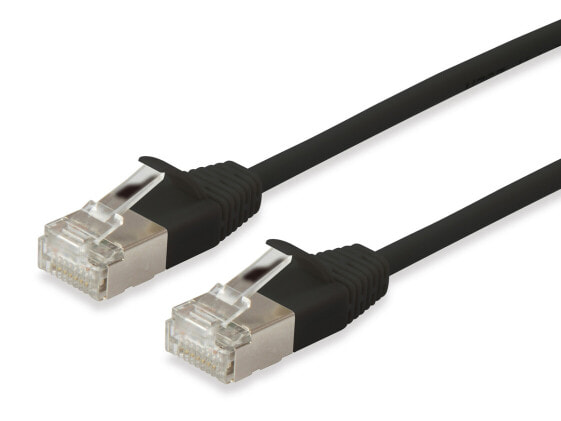 Equip Cat.6A F/FTP Slim Patch Cable - 2m - Black - 2 m - Cat6a - F/FTP (FFTP) - RJ-45 - RJ-45