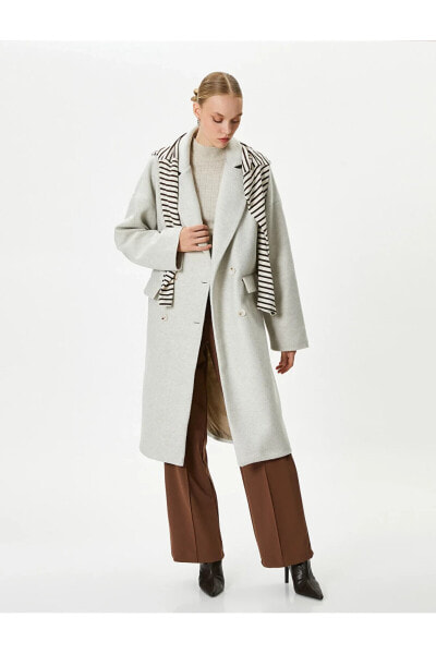 Пальто Koton Oversize Coat	Button Closure