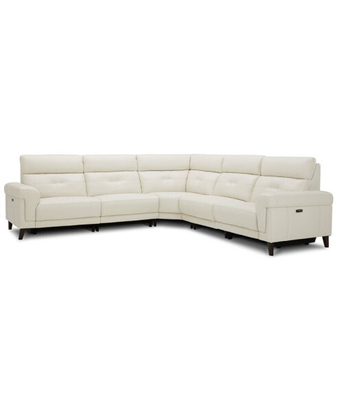 CLOSEOUT! Jazlo 5-Pc. Leather Sectional with 3 Power Recliners, Created for Macy's