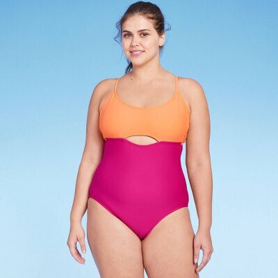 Women's Cut Out Colorblock Medium Coverage One Piece Swimsuit - Kona Sol