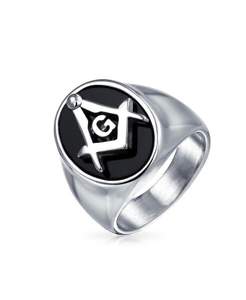 Кольцо Bling Jewelry Compass Black Oval Men's Signet.