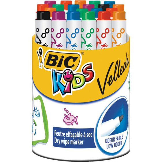 Set of Felt Tip Pens Bic Kids Mini Velleda 24 Pieces Whiteboard Multicolour