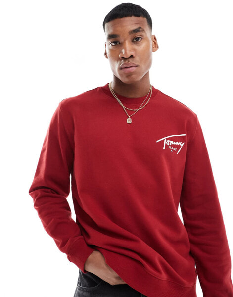 Tommy Jeans Signature Logo Back Graphic Sweatshirt in Red