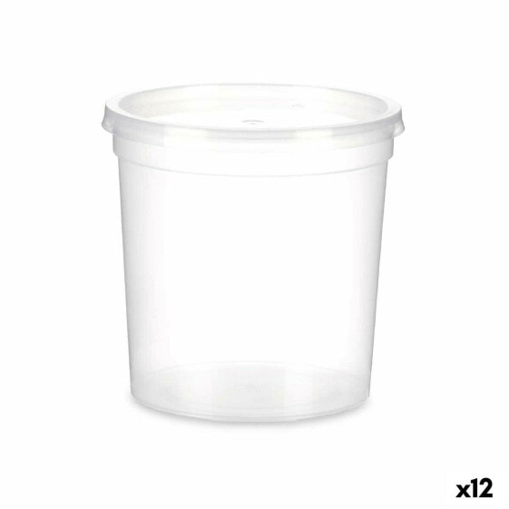 Круглая коробочка для завтраков с крышкой Прозрачный полипропилен 1 L 12,5 x 12,5 x 12,5 cm (12 штук)