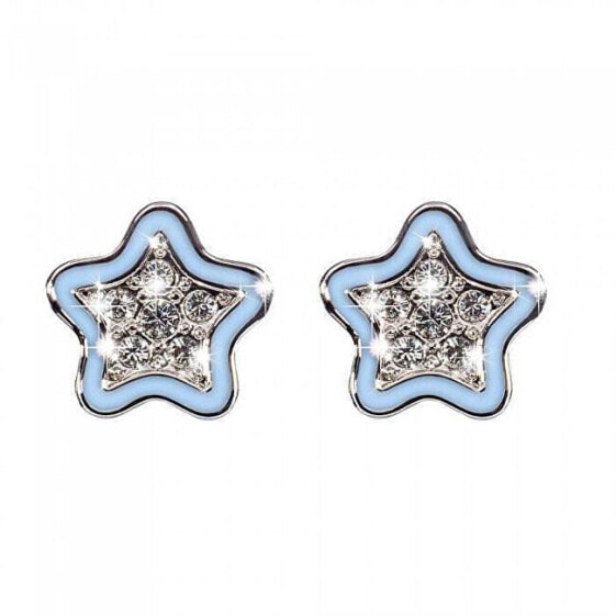 Girl´s earrings Stars with crystals Star L2002BLU