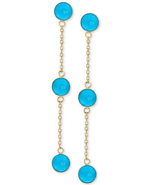 EFFY® Turquoise (5mm) Drop Earrings in 14k Gold