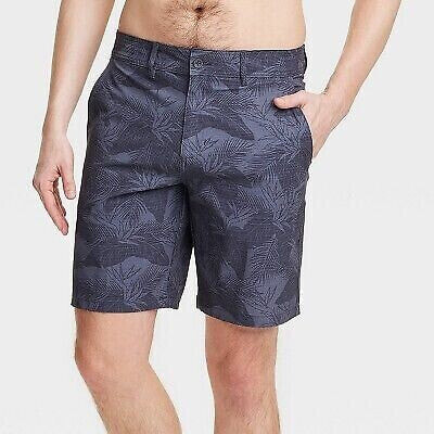 Men's 9" Leaf Printed Hybrid Swim Shorts - Goodfellow & Co Dark Gray 38