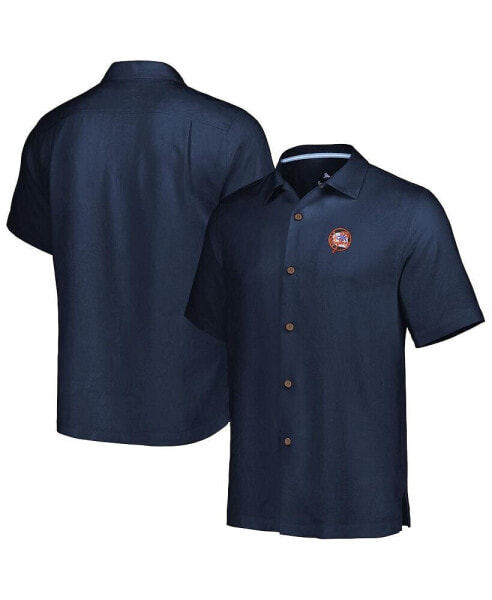 Men's Navy New York Yankees Sport Tropic Isles Camp Button-Up Shirt