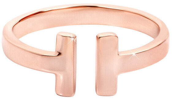 Open pink gold-plated steel ring