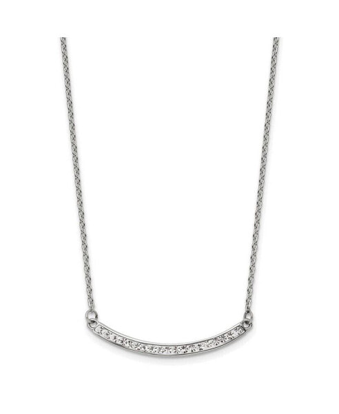 Preciosa Crystal Curved Bar 17.5 inch Cable Chain Necklace