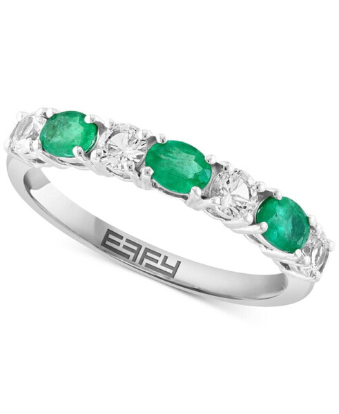 EFFY® Blue & White Sapphire (1-1/10 ct. t.w.) Band in 14k White Gold. (Also available in Emerald and Ruby)