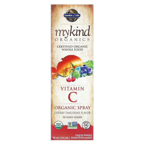 Garden of Life, MyKind Organics, органический спрей с витамином С, вишня и мандарин, 58 мл (2 жидк. унции)