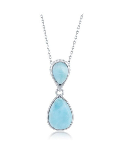 Sterling Silver Double Larimar Pendant