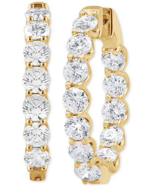 Lab Grown Diamond In & Out Hoop Earrings (10 ct. t.w.) in 14k White, Yellow or Rose Gold